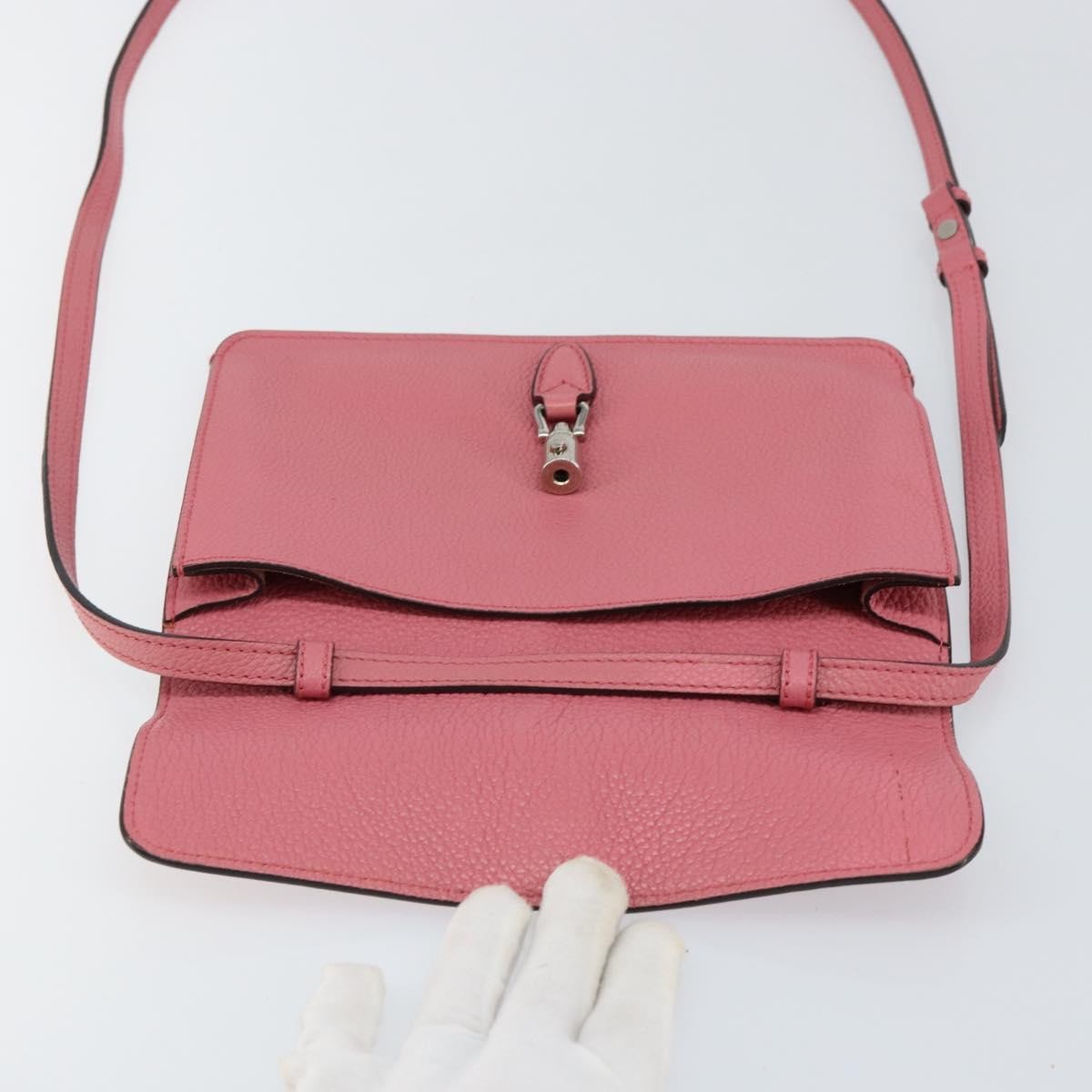 Gucci Jackie Soft Flap Shoulder Bag Leather, PINK, LEATHER, Shoulder bag