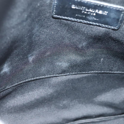 Saint Laurent Stars Zip Pouch Leather, BLACK, LEATHER, Clutche & pouche