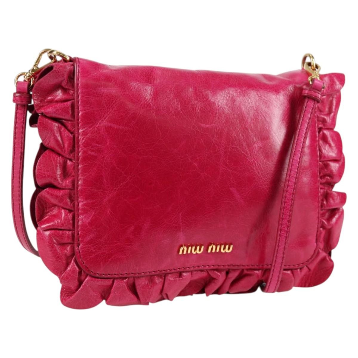 Miu Miu Shoulder Bag Leather, PINK, LEATHER, Shoulder bag