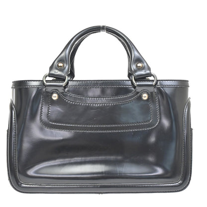 Celine Boogie Satchel Leather, BLACK, LEATHER, Tote bag