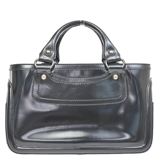 Celine Boogie Satchel Leather, BLACK, LEATHER, Tote bag