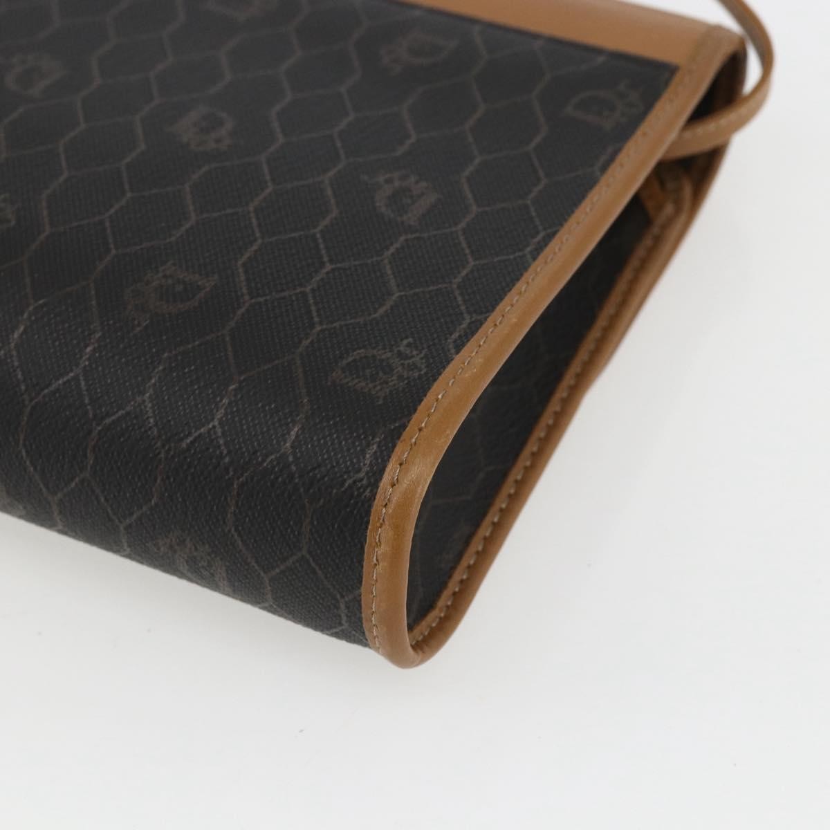 Christian Dior Vintage Honeycomb Shoulder Bag Canvas and Leather, BLACK, PVC, Shoulder bag