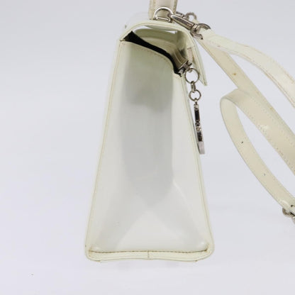 Salvatore Ferragamo Gancini handbag Patent leather, WHITE, PATENT_LEATHER, Handbag