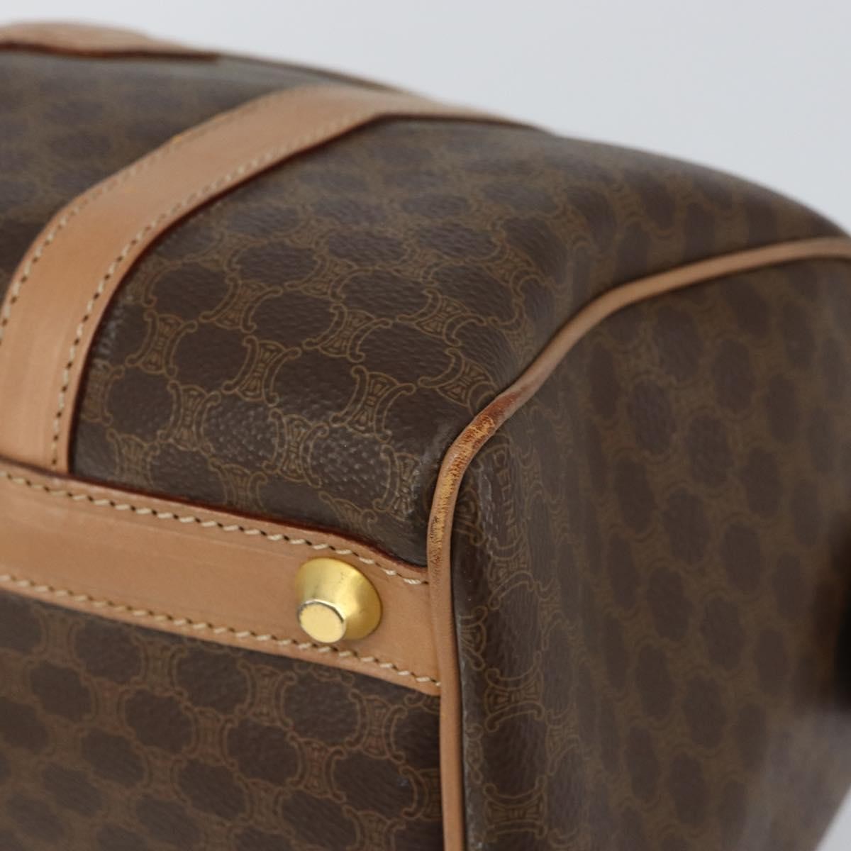 Celine Vintage Macadam Boston bag Canvas, BROWN, CANVAS, Travel bag