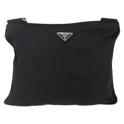 Prada Flat Messenger Bag Tessuto, BLACK, NYLON, Shoulder bag