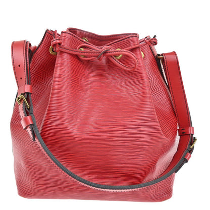 Louis Vuitton Petit Noe Handbag Epi Leather, RED, LEATHER, Shoulder bag