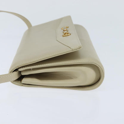 Celine Flap Shoulder Bag Leather, BEIGE, LEATHER, Shoulder bag