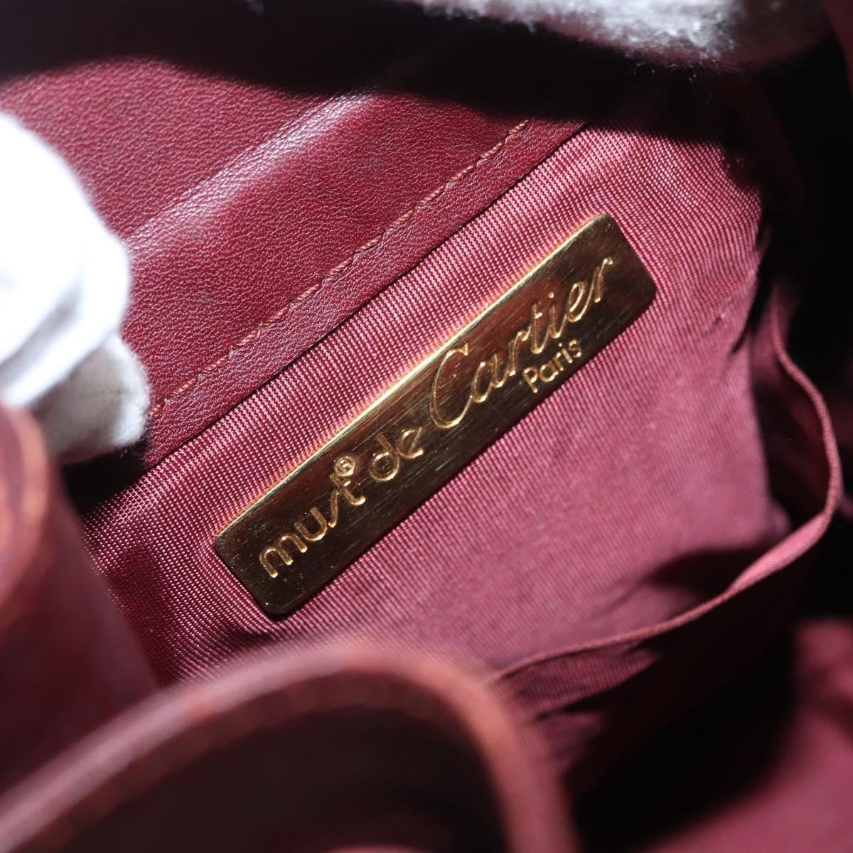 cartier Must de cartier bag Leather, BURGUNDY, LEATHER, Shoulder bag