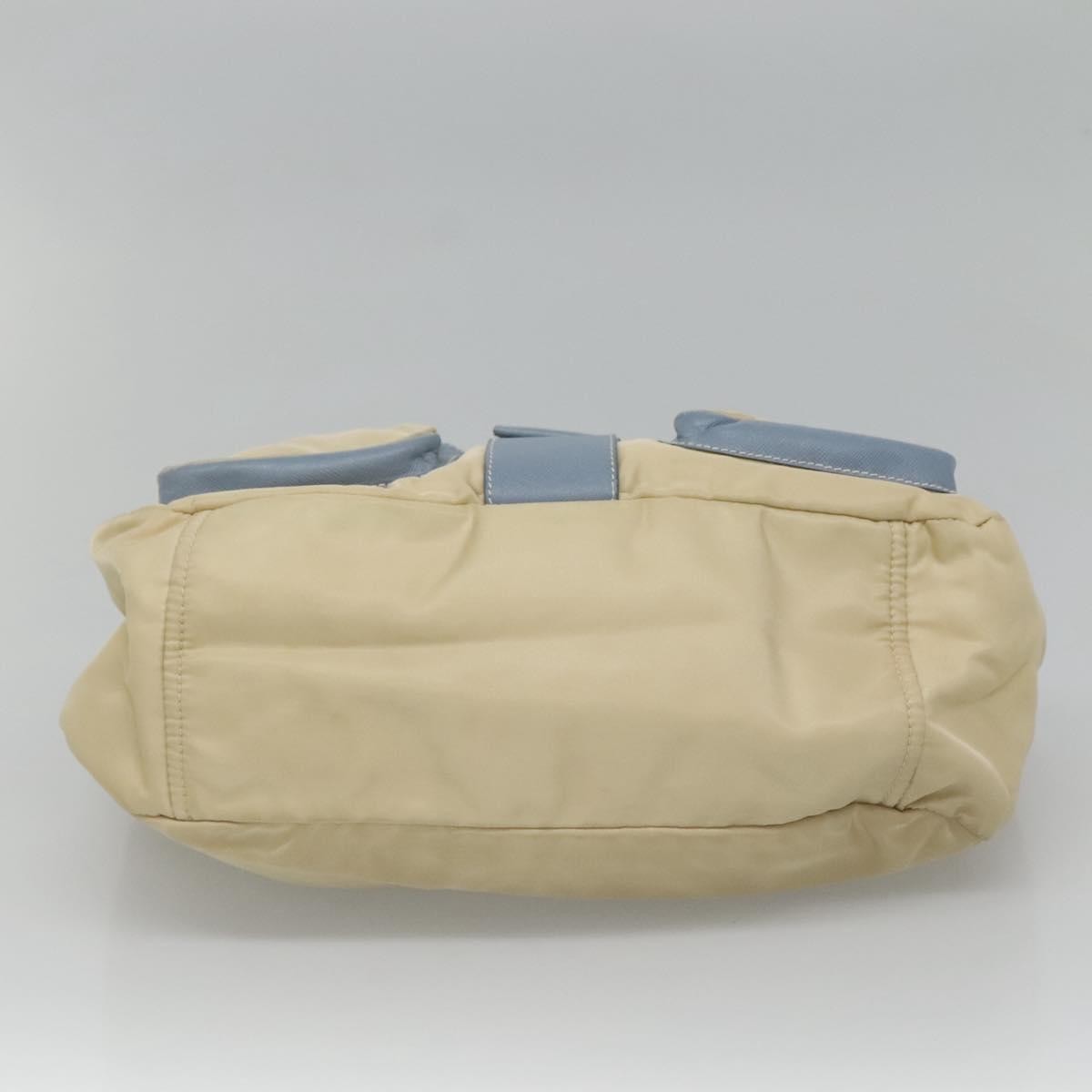 Prada Double Pocket Buckle Flap Bag Tessuto, BEIGE, NYLON, Shoulder bag