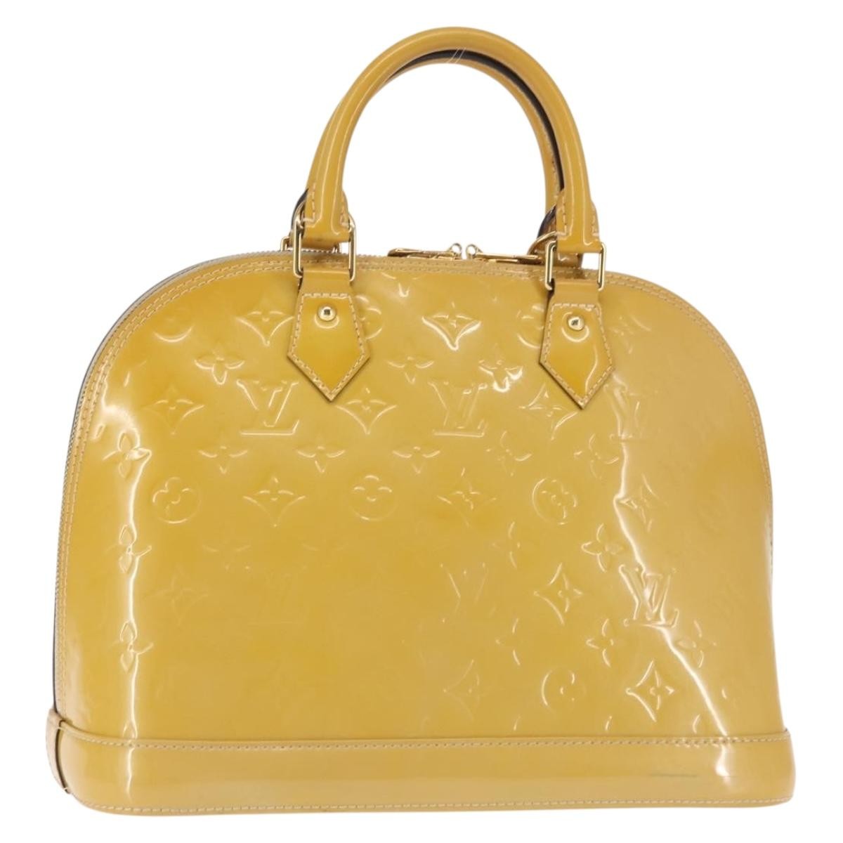 Louis Vuitton Alma Handbag Patent Leather, BEIGE, PATENT_LEATHER, Handbag