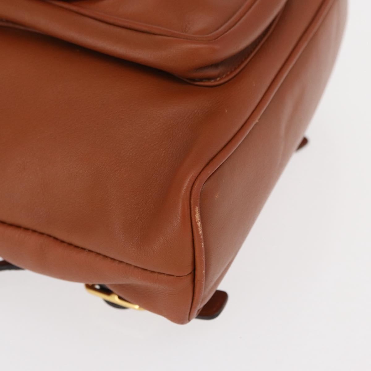 Gucci Vintage Bamboo Backpack Leather, BROWN, LEATHER, Backpack