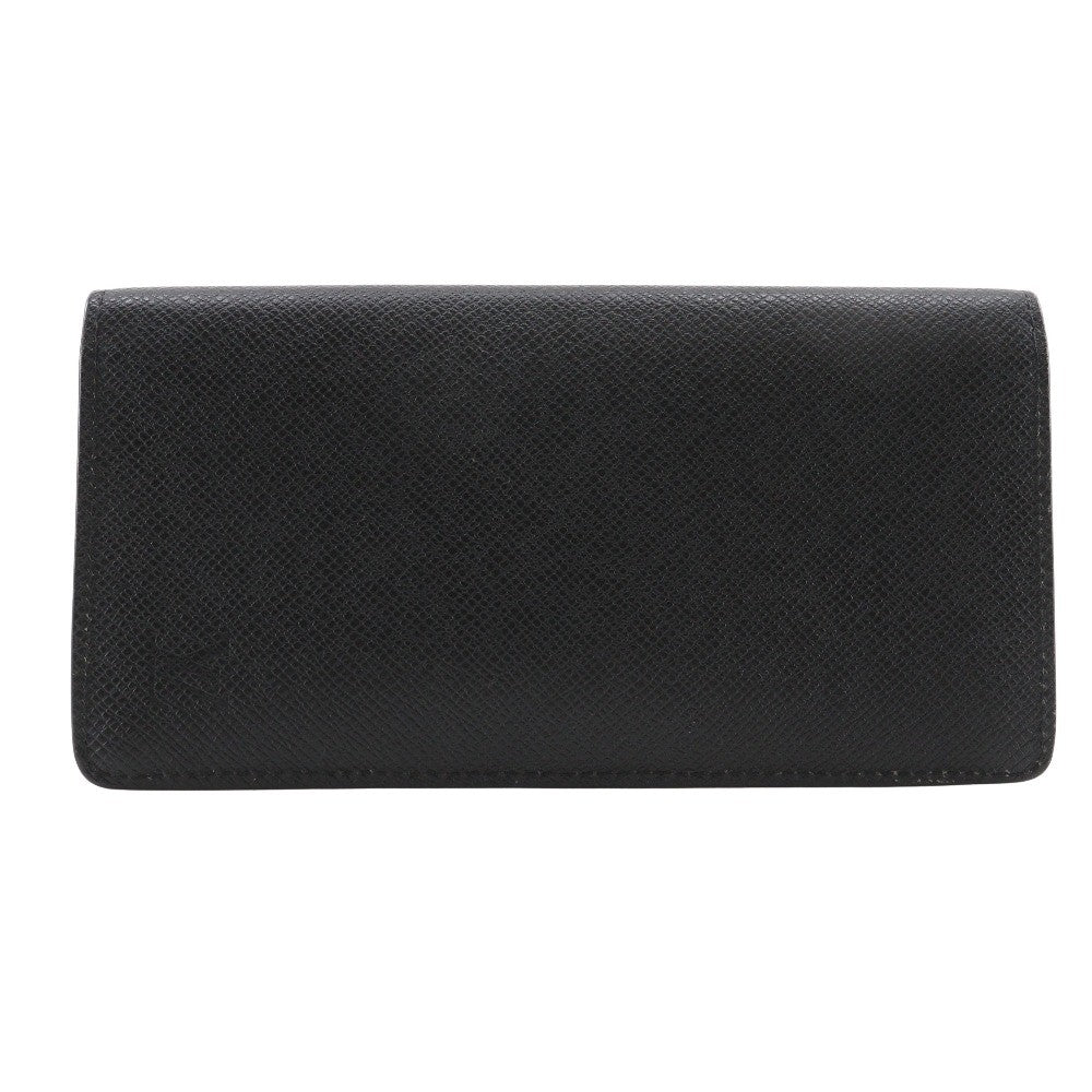 Louis Vuitton Brazza Long Bifold wallet Taiga Leather, BLACK, LEATHER, Wallets
