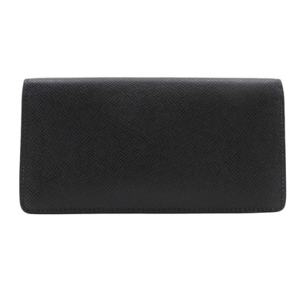 Louis Vuitton Brazza Long Bifold wallet Taiga Leather, BLACK, LEATHER, Wallets