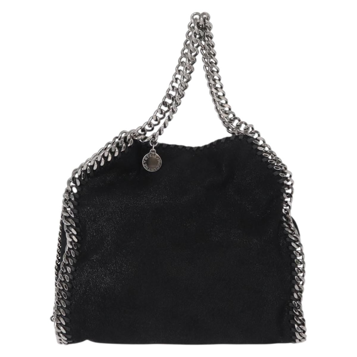 Stella McCartney Falabella Fold Over Crossbody Bag Shaggy Deer, BLACK, POLYESTER, Shoulder bag