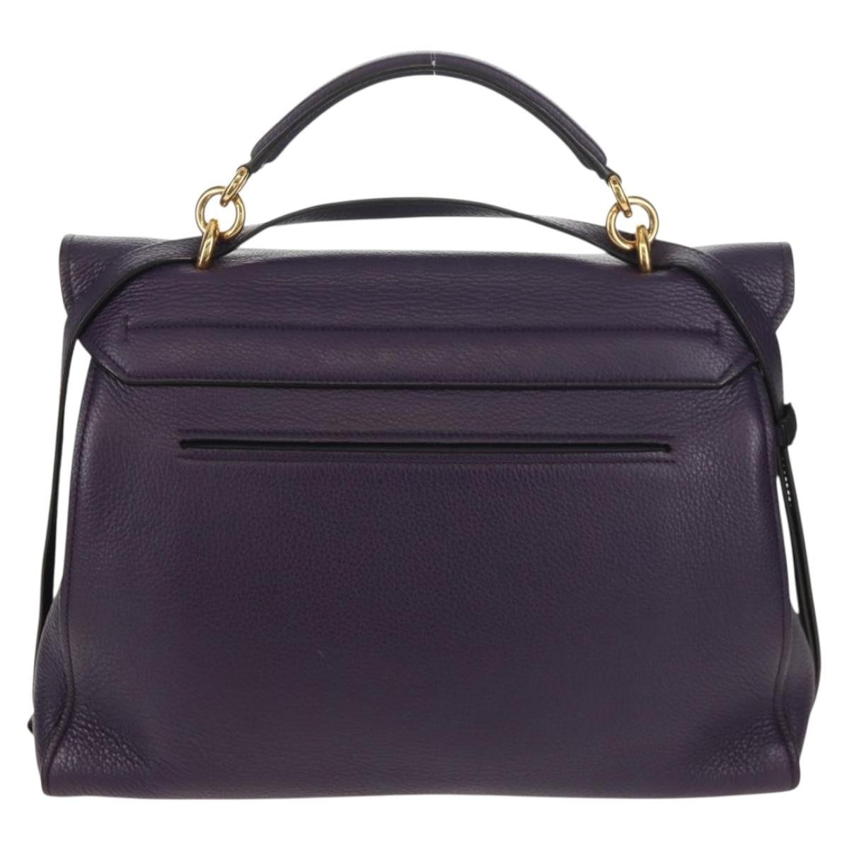 Salvatore Ferragamo Margot Satchel Leather, PURPLE, LEATHER, Handbag