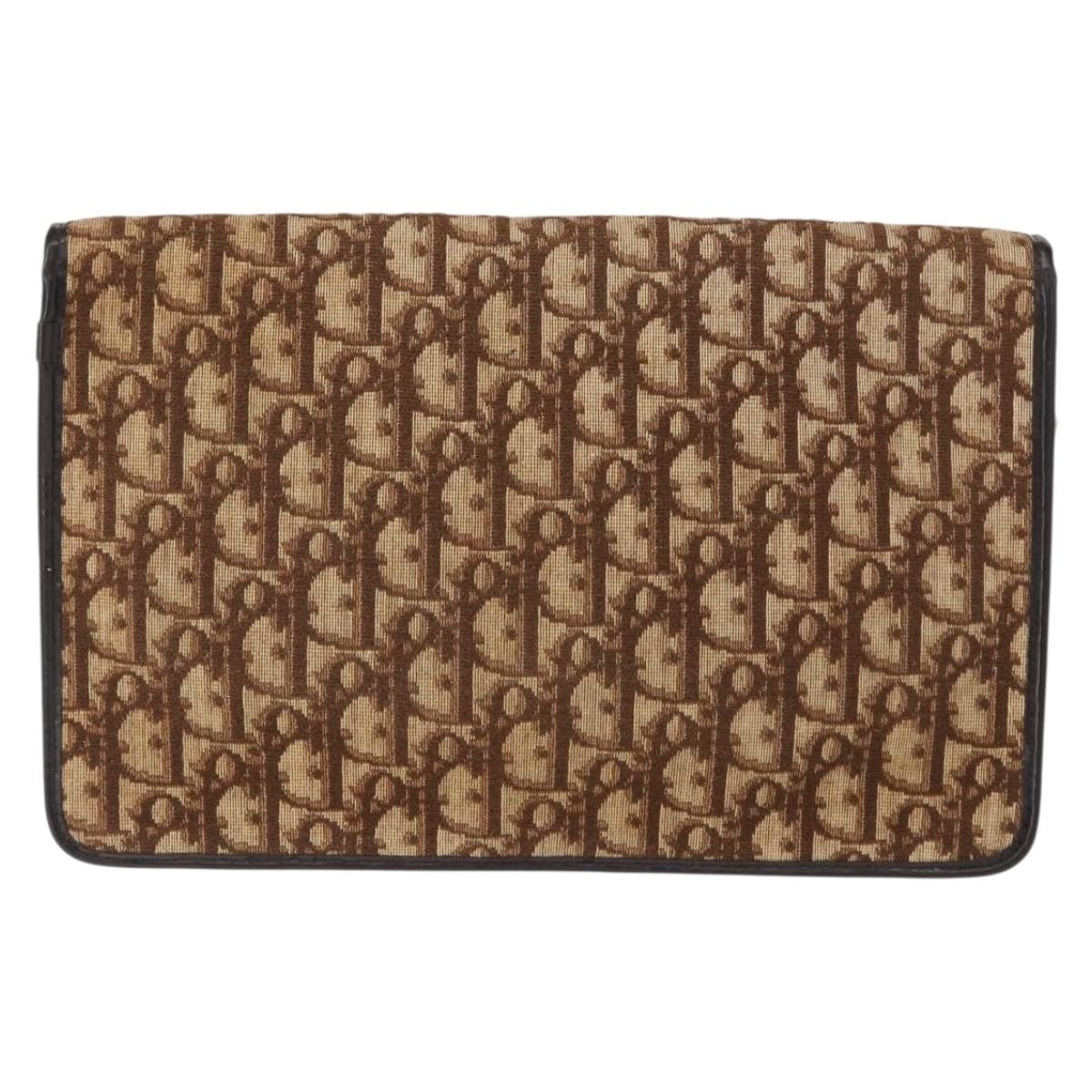 Christian Dior Vintage Trotter Shoulder Bag Canvas, BROWN, CANVAS, Shoulder bag