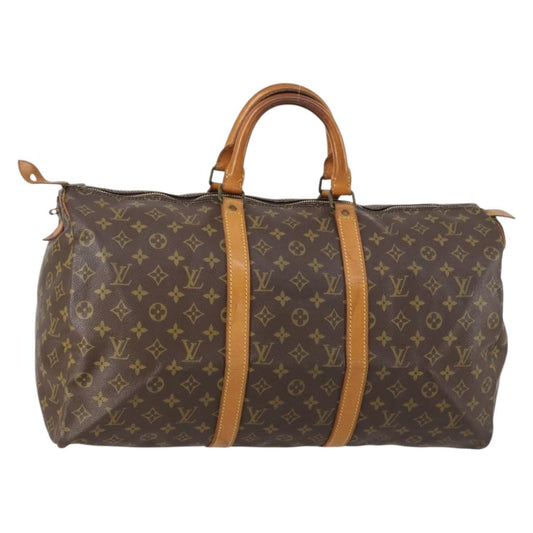 Louis Vuitton Keepall Bag Monogram Canvas, BROWN, CANVAS, Travel bag