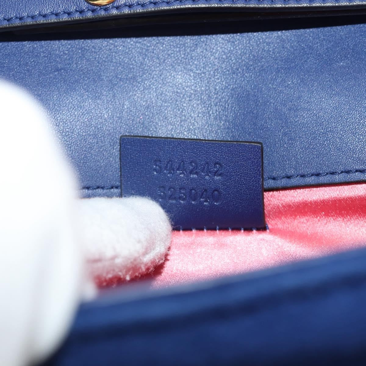 Gucci G Broadway Shoulder Bag Velvet with Crystals, BLUE, VELVET, Shoulder bag