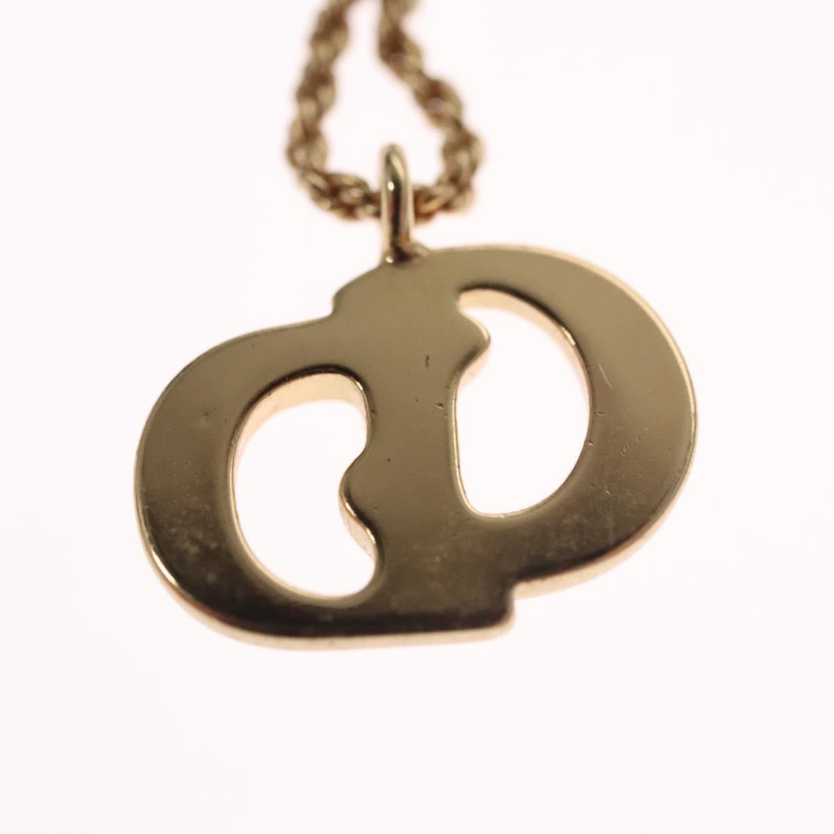 Christian Dior CD Pendant Necklace Metal, GOLD, METAL, Necklace