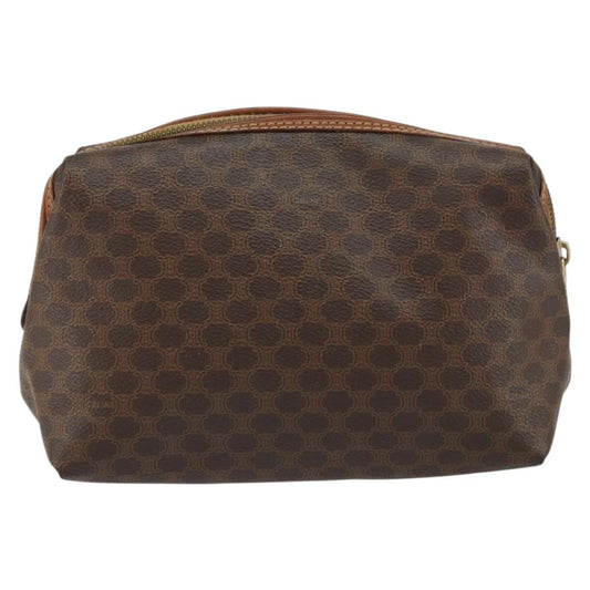 Celine Macadam Pochette Canvas and Leather, BROWN, CANVAS, Clutche & pouche