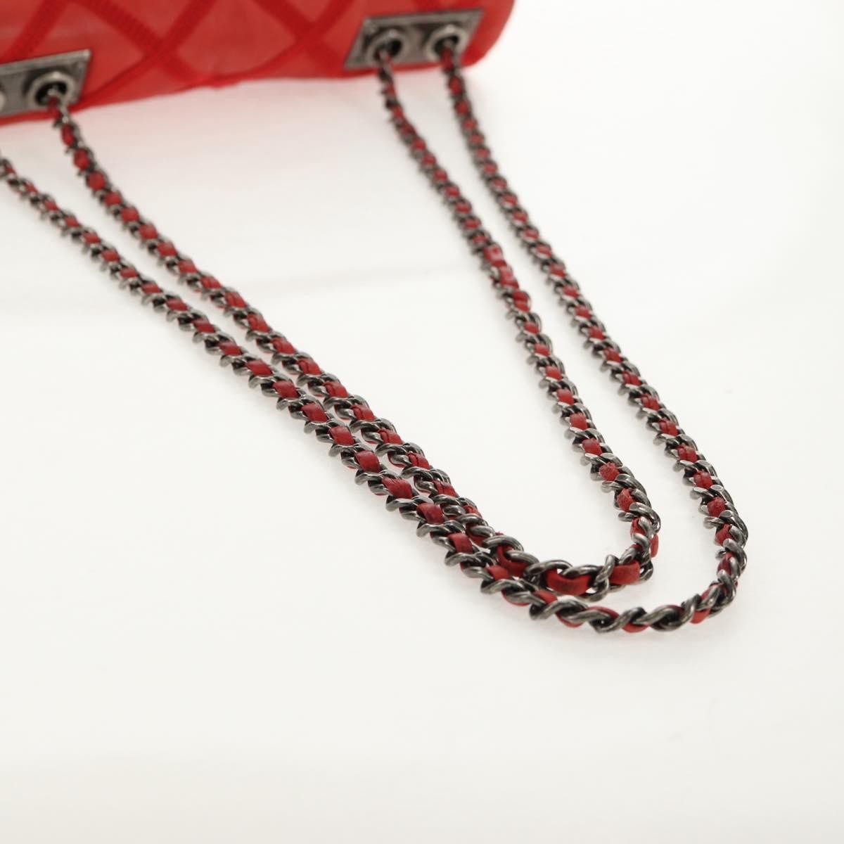 Chanel Diamond Stitch Chain Flap Bag Quilted Iridescent Calfskin, RED, LEATHER, Shoulder bag