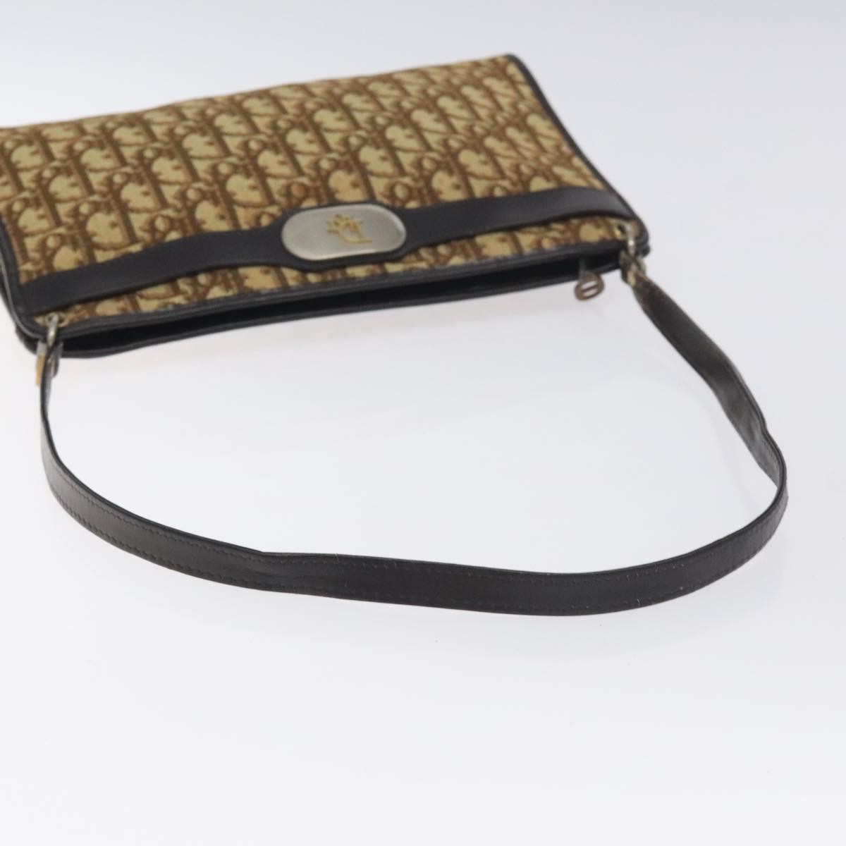Christian Dior Vintage Trotter Shoulder Bag Canvas, BROWN, CANVAS, Shoulder bag