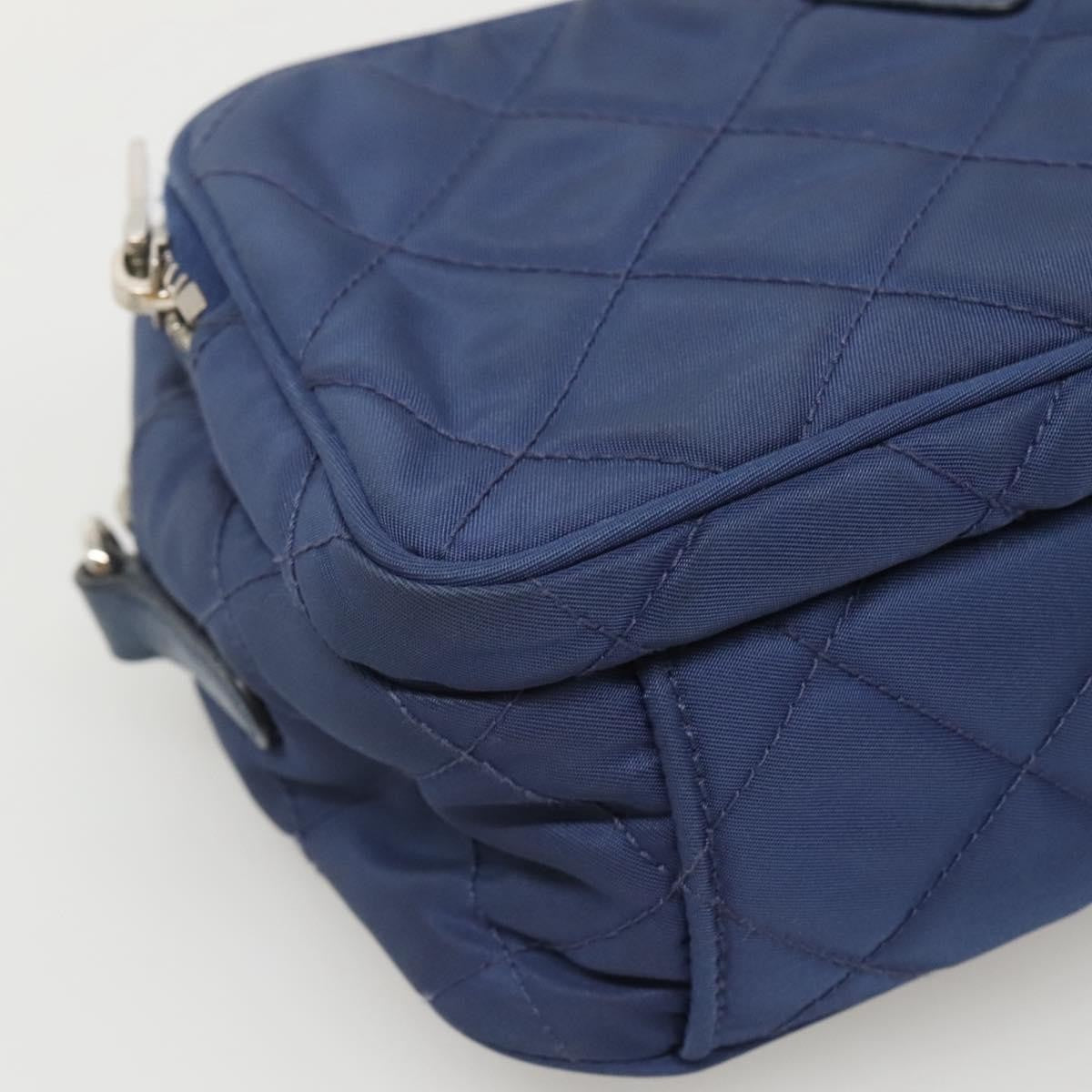 Prada Front Pocket Camera Bag Quilted Tessuto, BLUE, NYLON, Shoulder bag