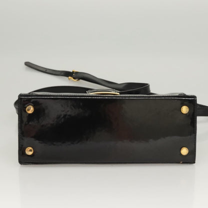 Salvatore Ferragamo Vintage Handbag Patent leather, BLACK, LEATHER, Handbag