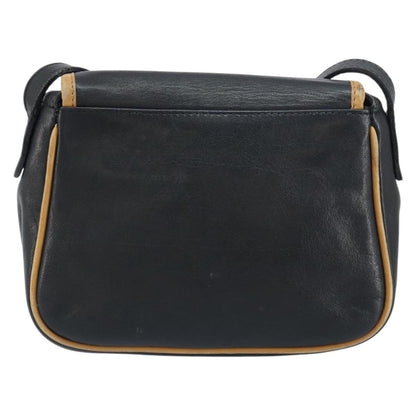 Celine Vintage Shoulder Bag Leather, BLACK, LEATHER, Shoulder bag