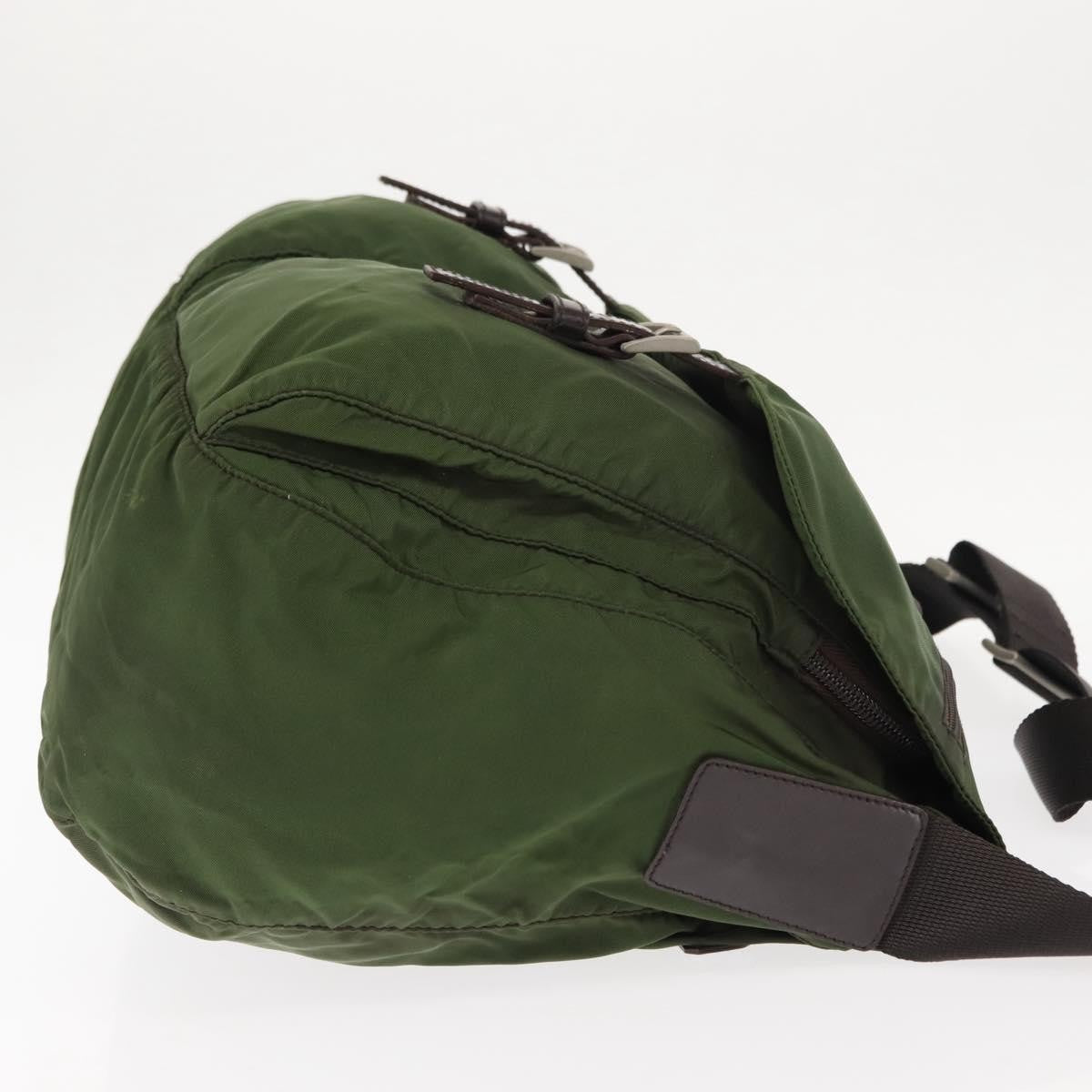 Prada Zip Buckle Messenger Bag Tessuto, KHAKI, NYLON, Crossbody bag