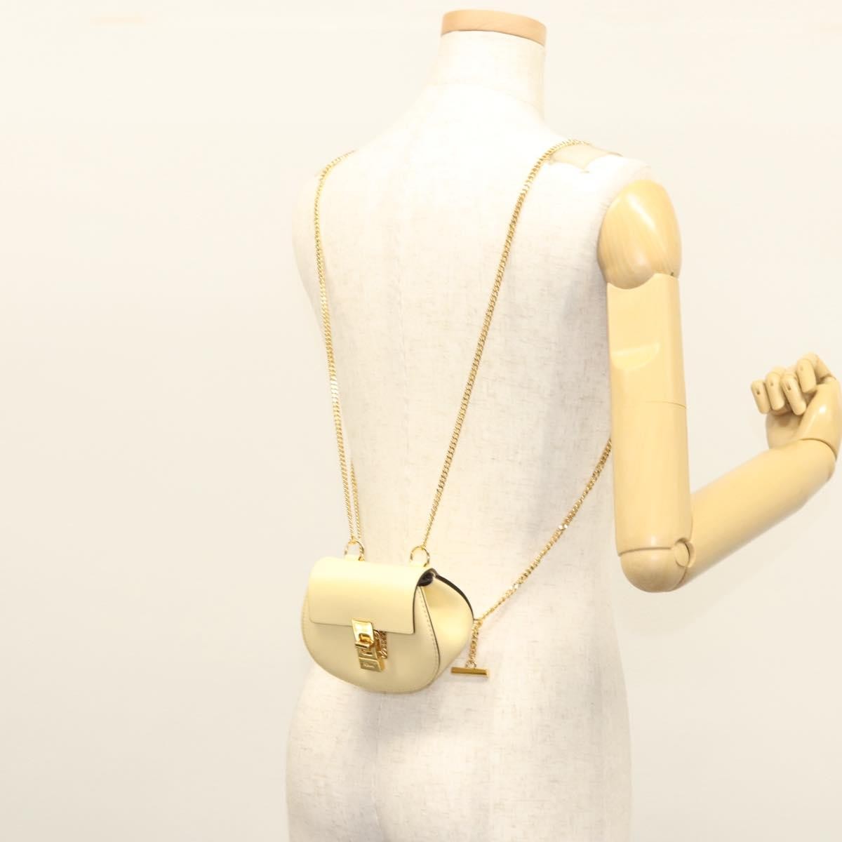 Chloe Drew Crossbody Backpack Leather, BEIGE, LEATHER, Backpack