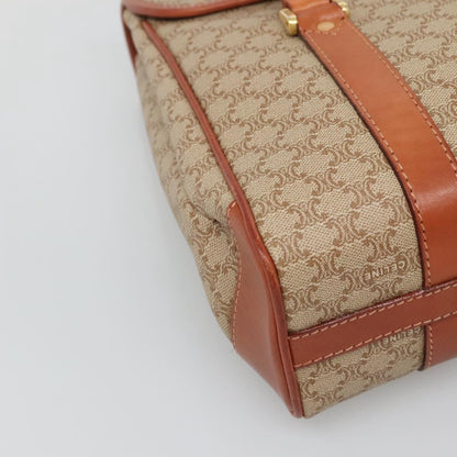 Celine Vintage Macadam Handbag Canvas, BEIGE, CANVAS, Handbag