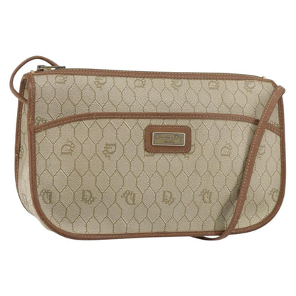 Christian Dior Vintage Honeycomb Shoulder Bag Canvas, BEIGE, CANVAS, Shoulder bag