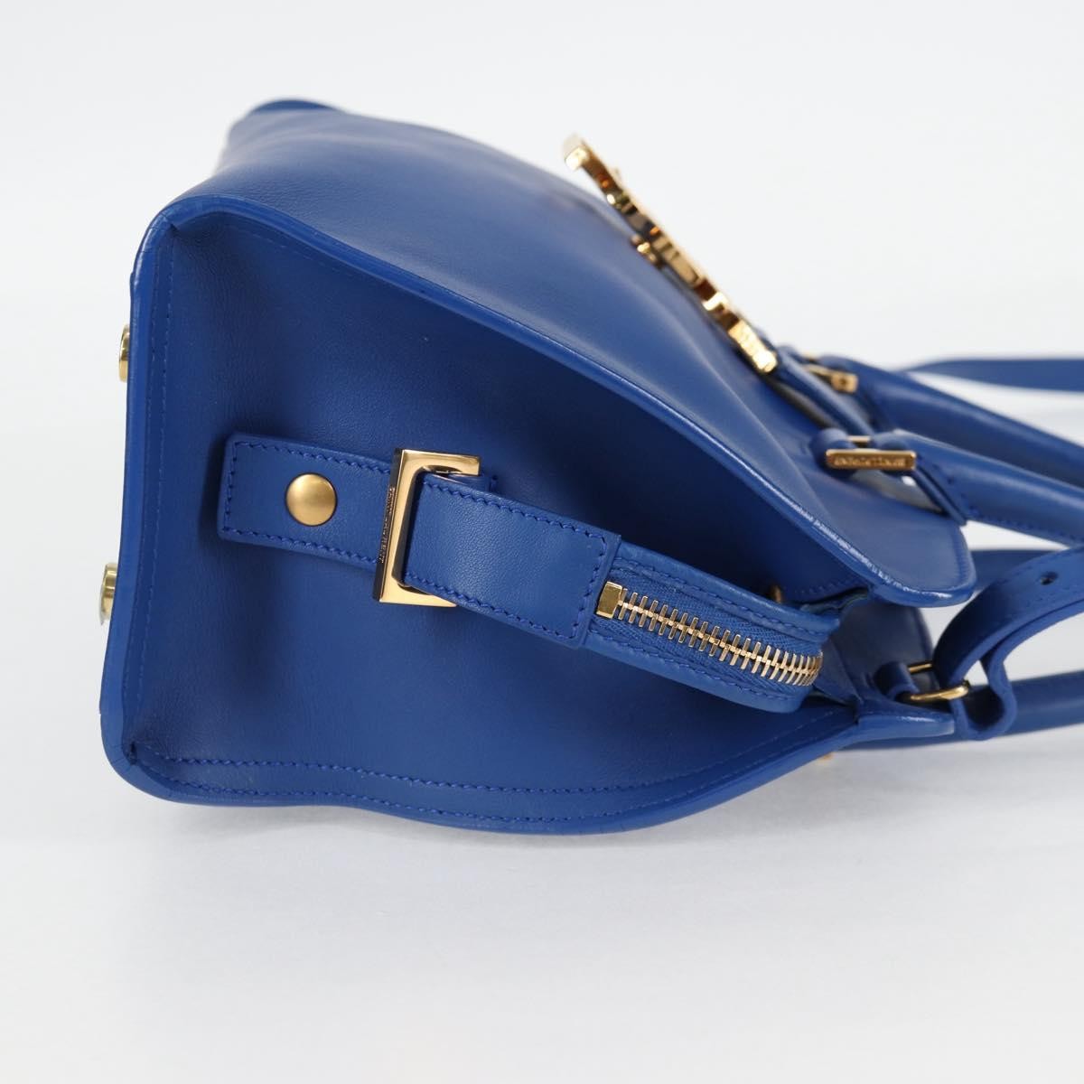 Saint Laurent Monogram Cabas Leather, BLUE, LEATHER, Handbag
