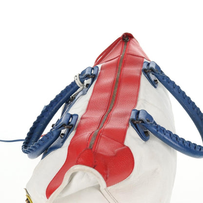 Balenciaga Work Classic Studs Bag Leather, WHITE, LEATHER, Handbag