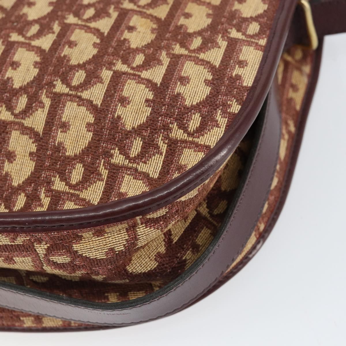 Christian Dior Vintage Trotter Shoulder Bag Canvas, BEIGE, CANVAS, Shoulder bag