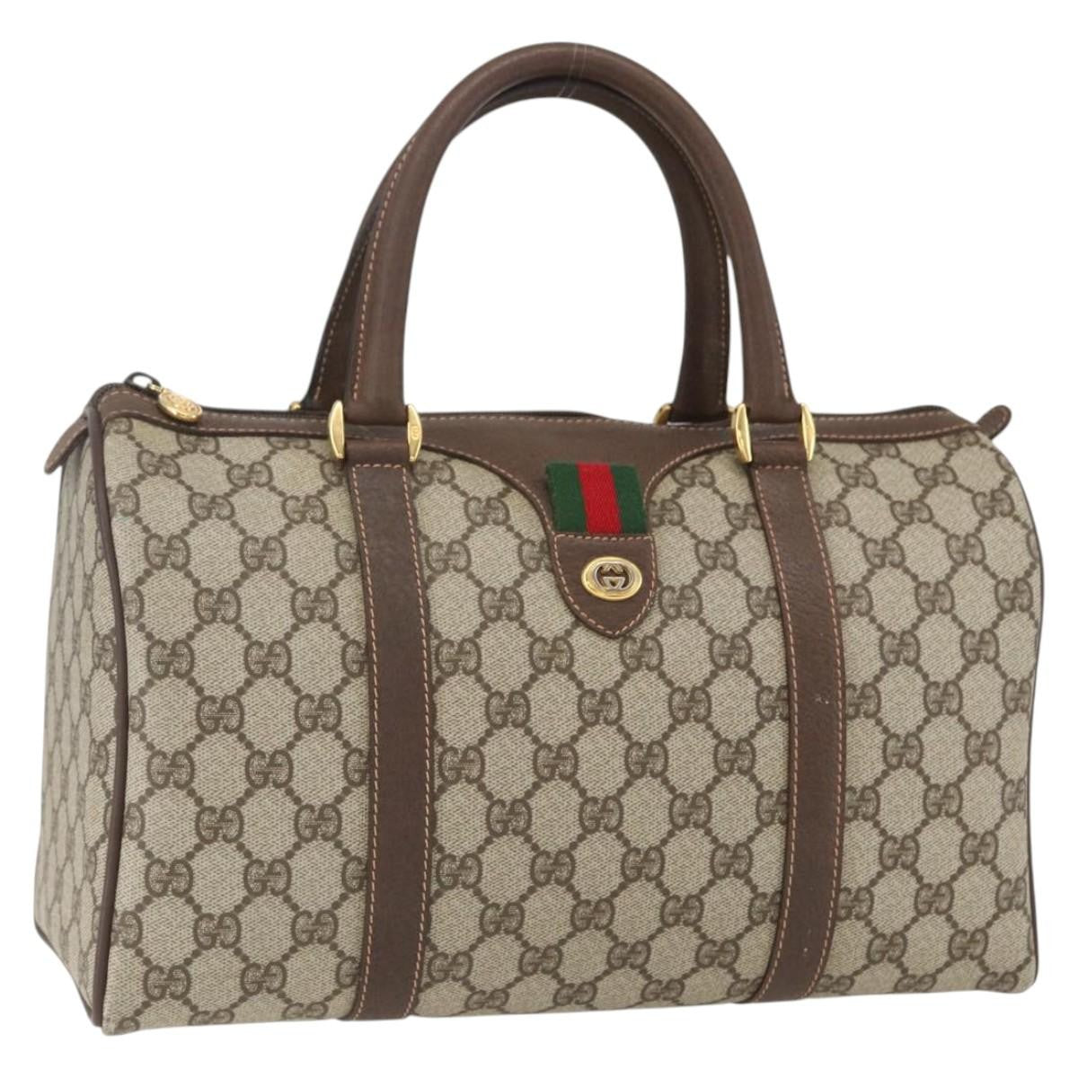 Gucci Vintage Interlocking G Boston Bag GG Coated Canvas, BEIGE, PVC, Travel bag