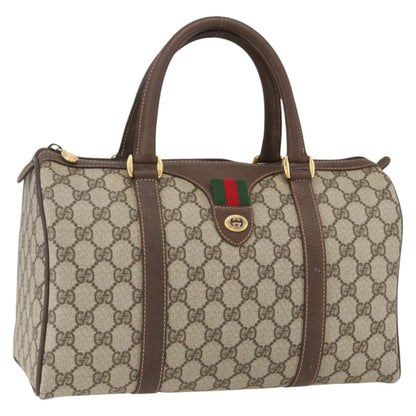 Gucci Vintage Interlocking G Boston Bag GG Coated Canvas, BEIGE, PVC, Travel bag