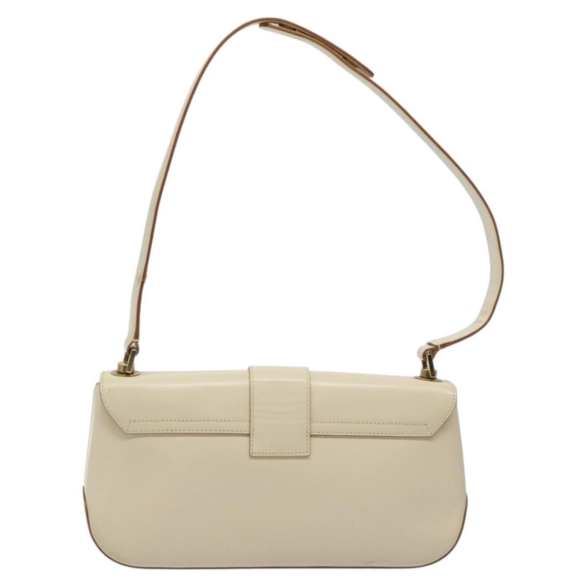 Salvatore Ferragamo Gancini handbag Leather, BEIGE, LEATHER, Handbag
