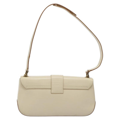 Salvatore Ferragamo Gancini handbag Leather, BEIGE, LEATHER, Handbag