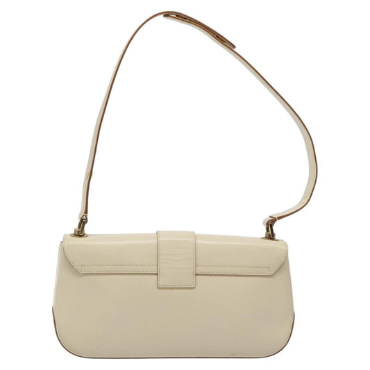 Salvatore Ferragamo Gancini handbag Leather, BEIGE, LEATHER, Handbag