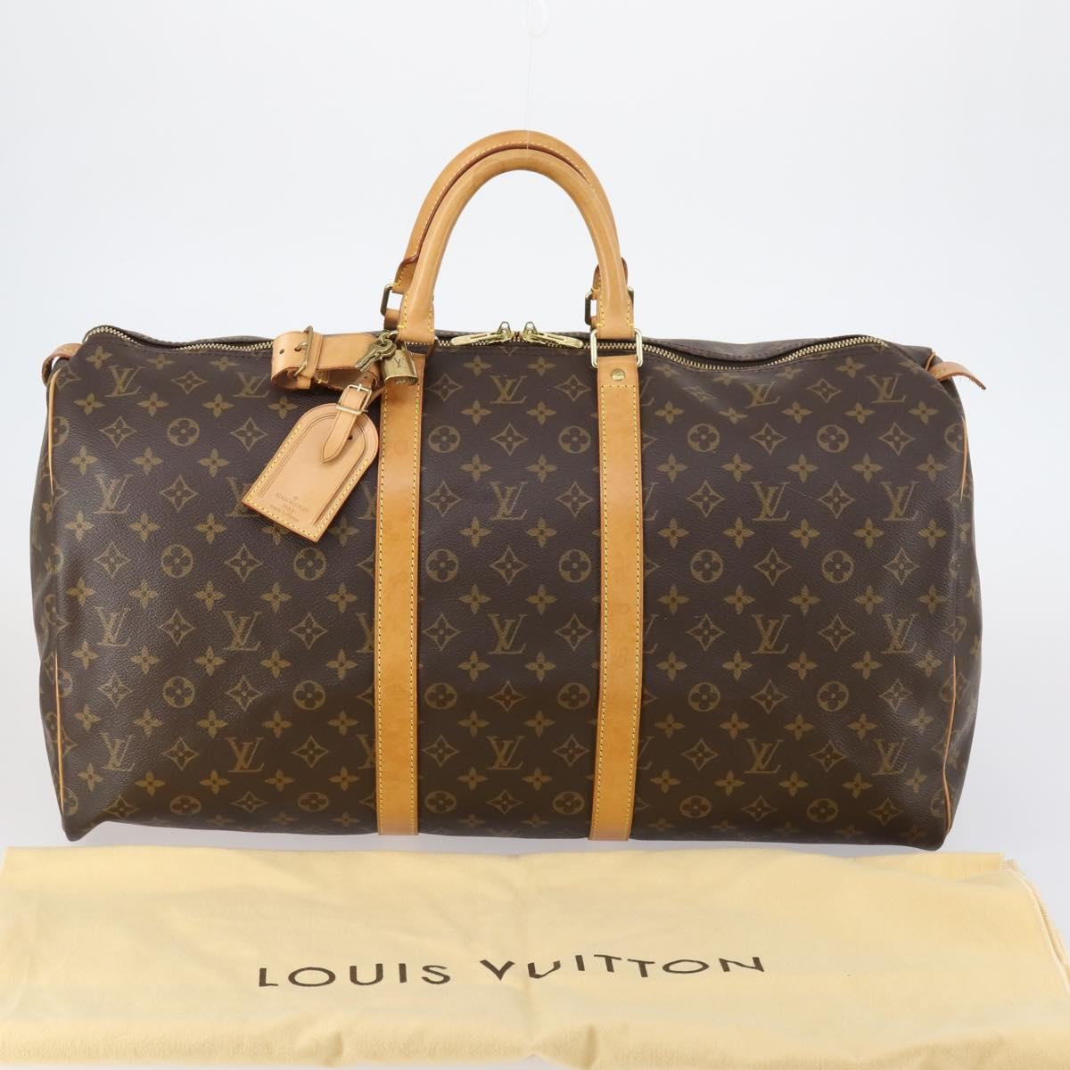Louis Vuitton Keepall Bag Monogram Canvas, BROWN, CANVAS, Travel bag