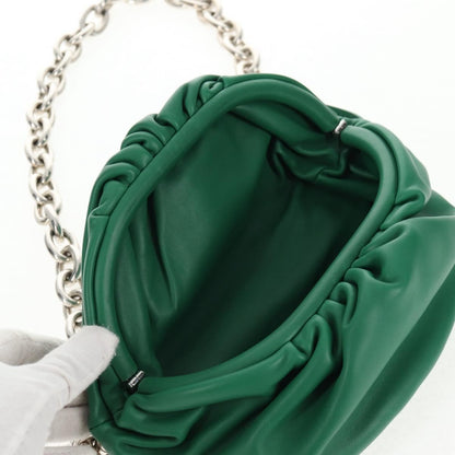 Bottega Veneta The Chain Pouch Leather, GREEN, LEATHER, Clutche & pouche