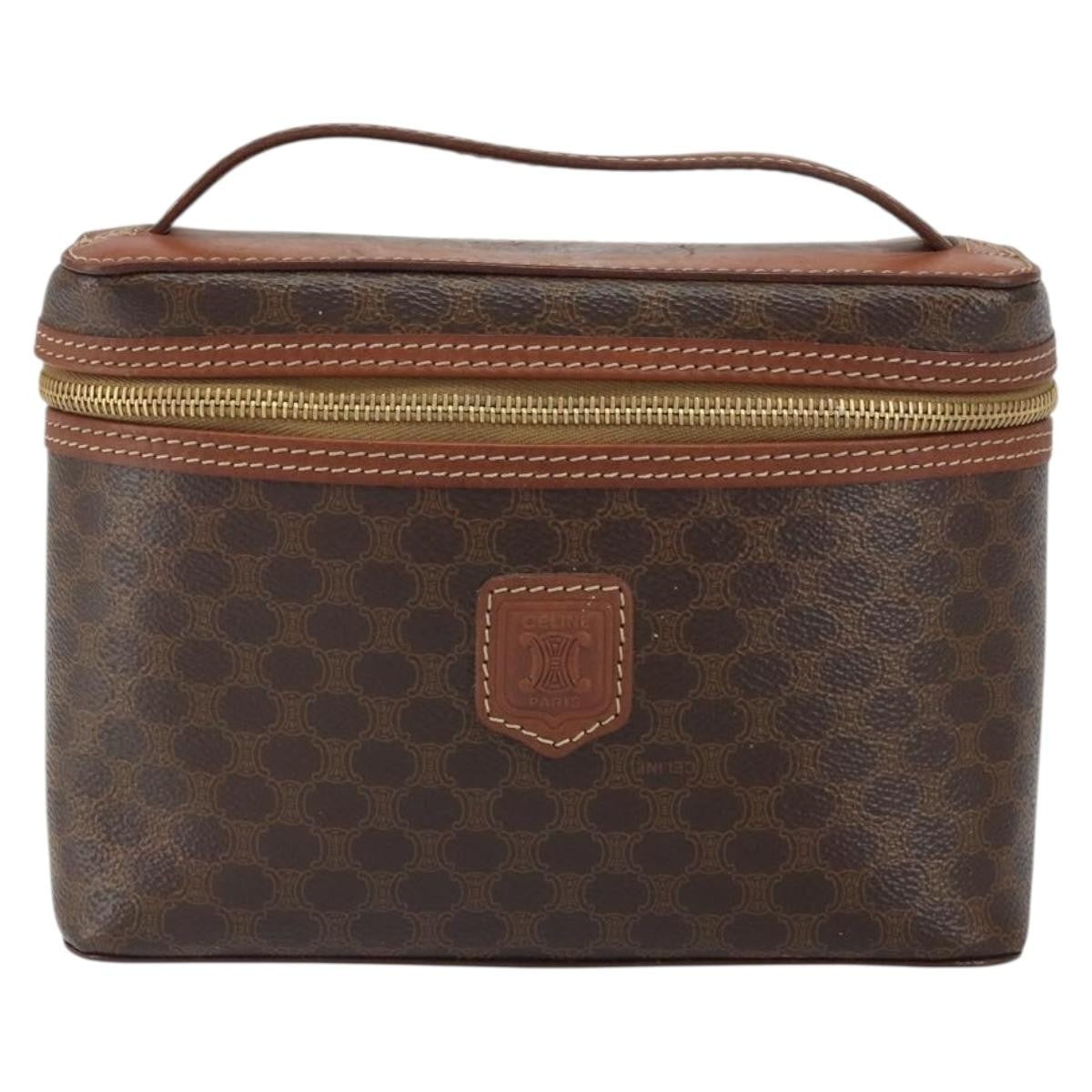 Celine Macadam Vanity Bag Canvas, BROWN, CANVAS, Clutche & pouche