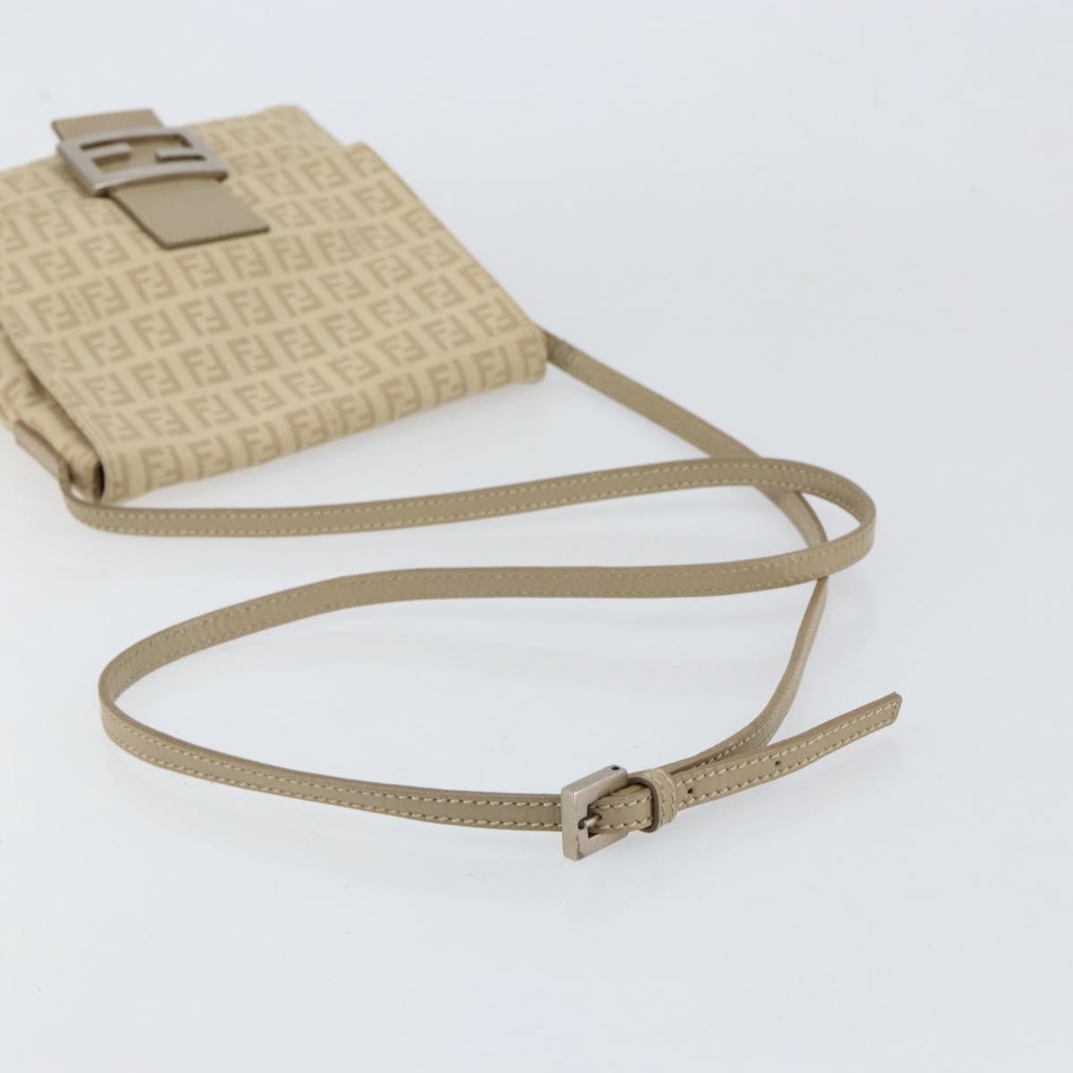 Fendi Vintage Flap Crossbody Bag Zucchino Canvas, BEIGE, CANVAS, Shoulder bag