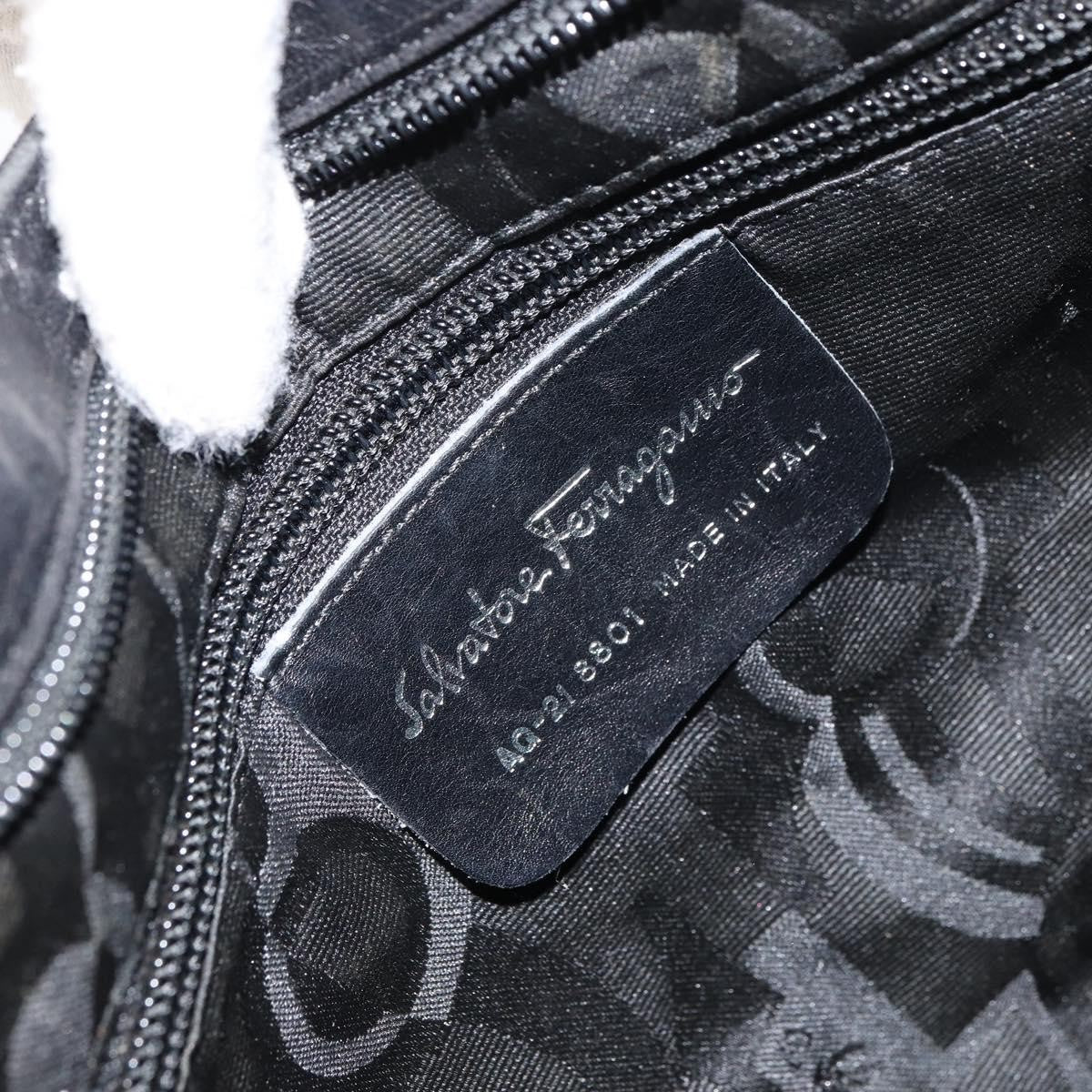 Salvatore Ferragamo Vala Shoulder Bag Nylon, BLACK, NYLON, Shoulder bag