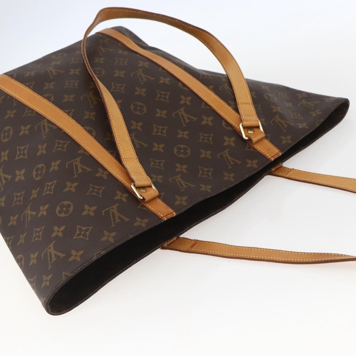 Louis Vuitton Shopping Sac Handbag Monogram Canvas, BROWN, CANVAS, Tote bag