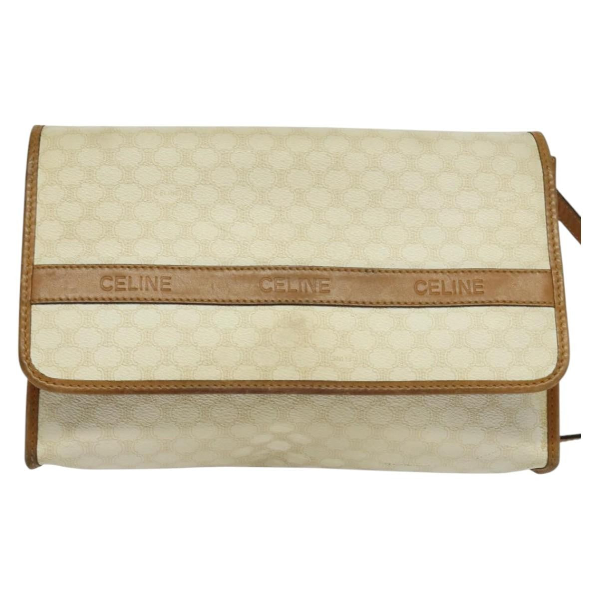 Celine Macadam Shoulder Bag PVC Leather, WHITE, PVC, Shoulder bag