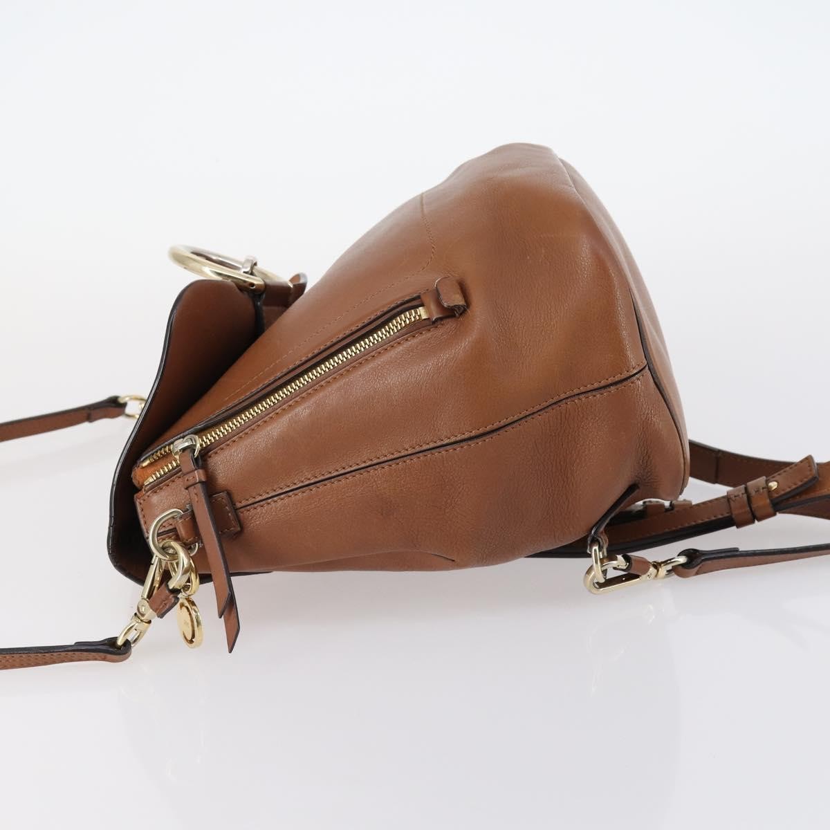 Chloe Faye Backpack Leather and Suede, BROWN, SUEDE, Backpack