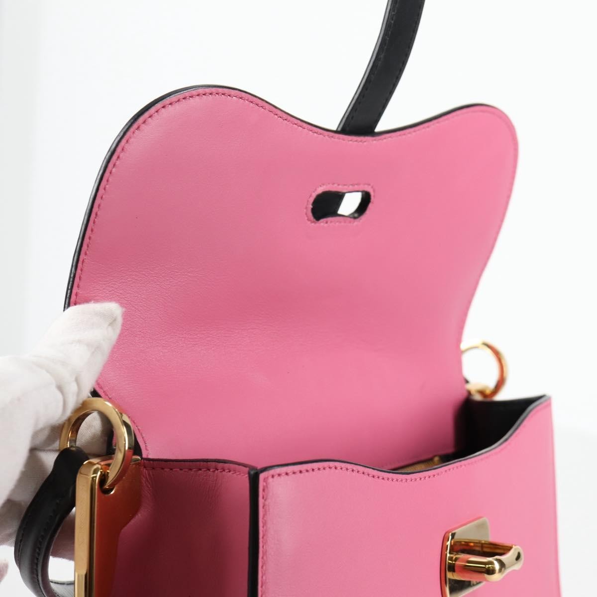 Prada Belle Top Handle Bag City Calf, PINK, LEATHER, Handbag